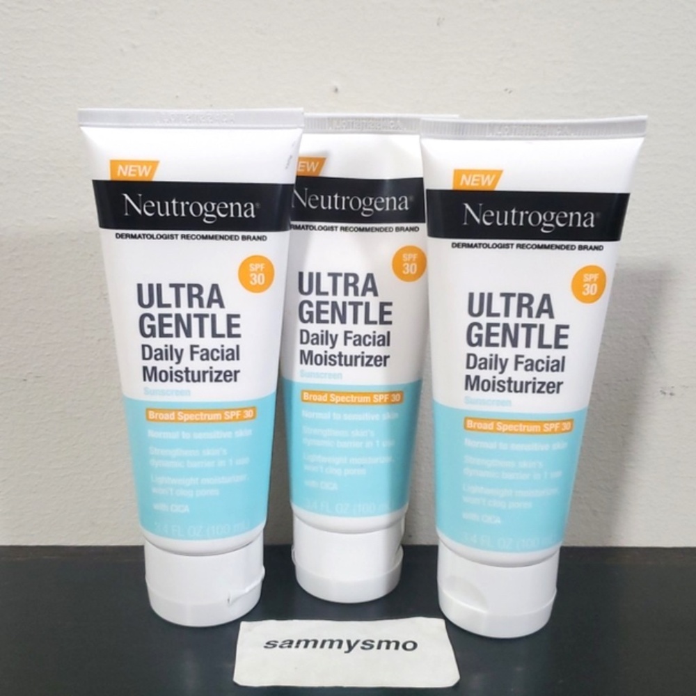 Neutrogena Ultra Gentle Daily Face Moisturizer - SPF 30 - 3.4 oz, Exp 08-2026 x3